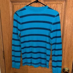 Urban Pipeline Teal and Navy Striped Long Sleeve Tee